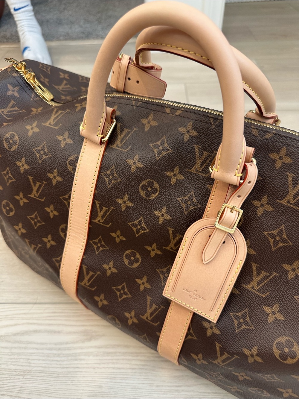 Louis Vuitton Monogram Canvas Travel Duffel with Natural Leather Trim